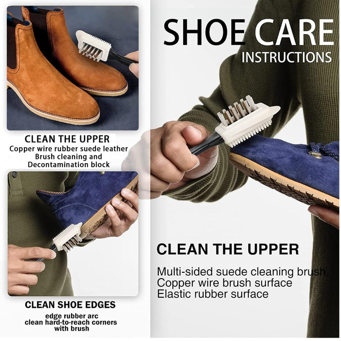 Digital Shoppy 3-Sided Suede Shoe Brush – Multi-Function Cleaner