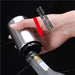 vacuum wine stoppers and bottle opener set displayed on dark surface
