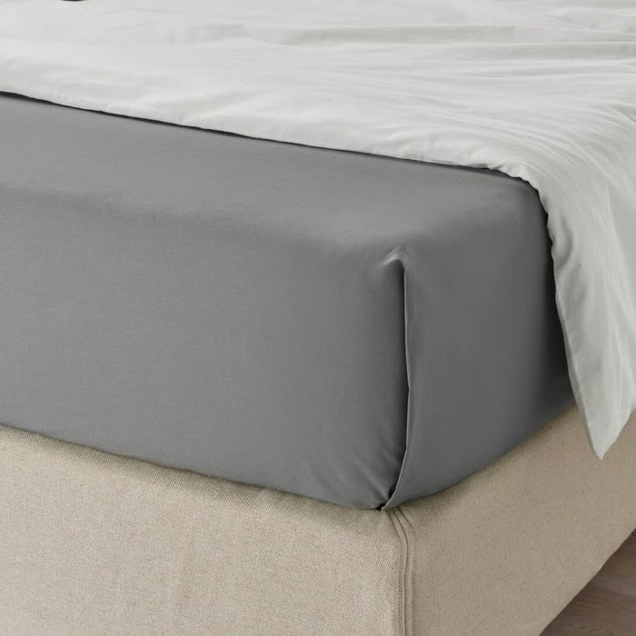 IKEA ULLVIDE Bedding Bundle: Luxury Grey Flat Sheet (240x260cm) & 2-Pack Pillowcases