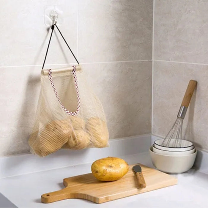 Digital Shoppy Mesh Kitchen Storage Bag – Hanging Net - Fruits, Veggies & Pantry Use