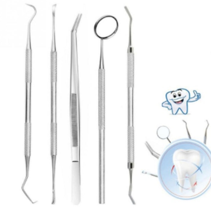 Digital Shoppy Dental Cleaning Kit – 5pcs Stainless Steel Tools for Oral Care