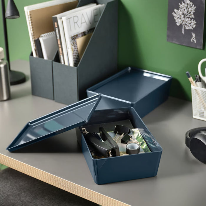 IKEA KUGGIS Box, black-blue, 18x26x8 cm