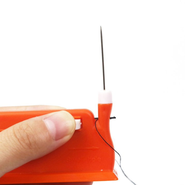 Digital Shoppy Auto Needle Threader – Dual-Head Sewing Tool, Orange