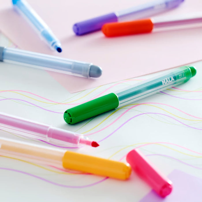 IKEA Desk Set: 12-Pack MÅLA Vibrant Felt-Tip Pens & DRÖNJÖNS White Mesh Pen Cup