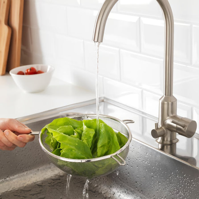 IKEA IDEALISK Draining Duo: 25cm Stainless Steel Colander + 20cm Fine Mesh Strainer