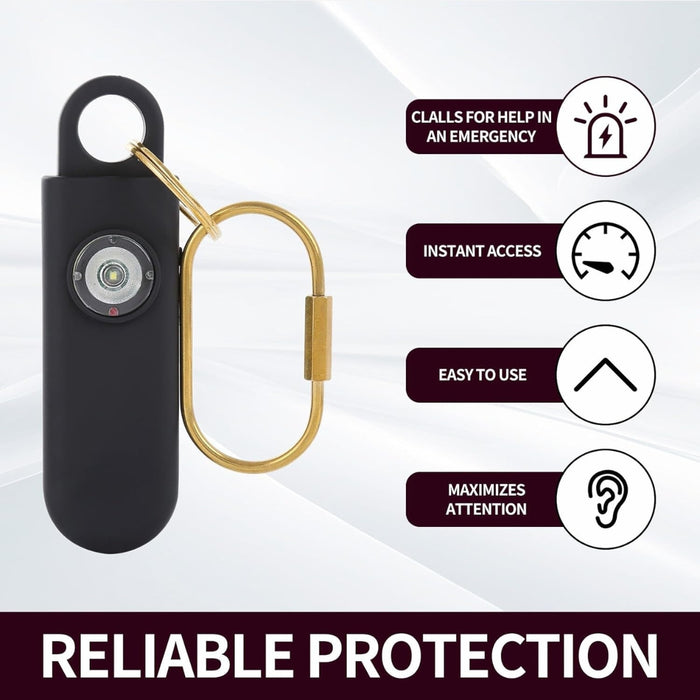 Digital Shoppy Personal Safety Alarm – Anti-Lost Wolf Device with Gold Chain, Black
