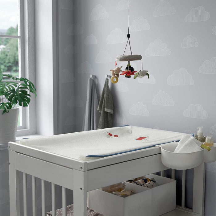 IKEA VÄDRA Babycare Set: Padded Changing Mat & Soft Rabbit Pattern Cover (48x74cm)