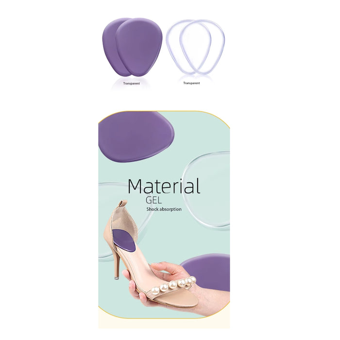 Purple gel pads for shoes with packaging on a white background