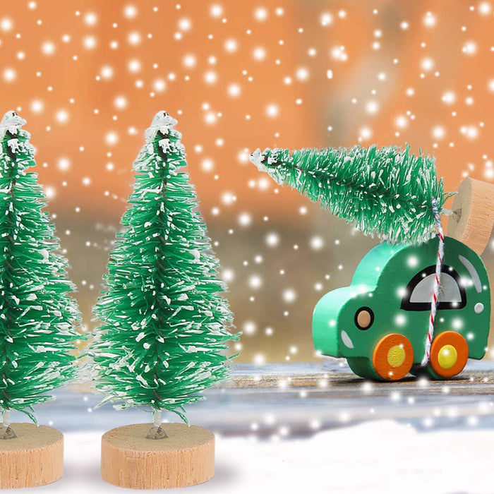 Digital Shoppy Mini Cedar Christmas Tree – 4-Pack Tabletop Ornaments