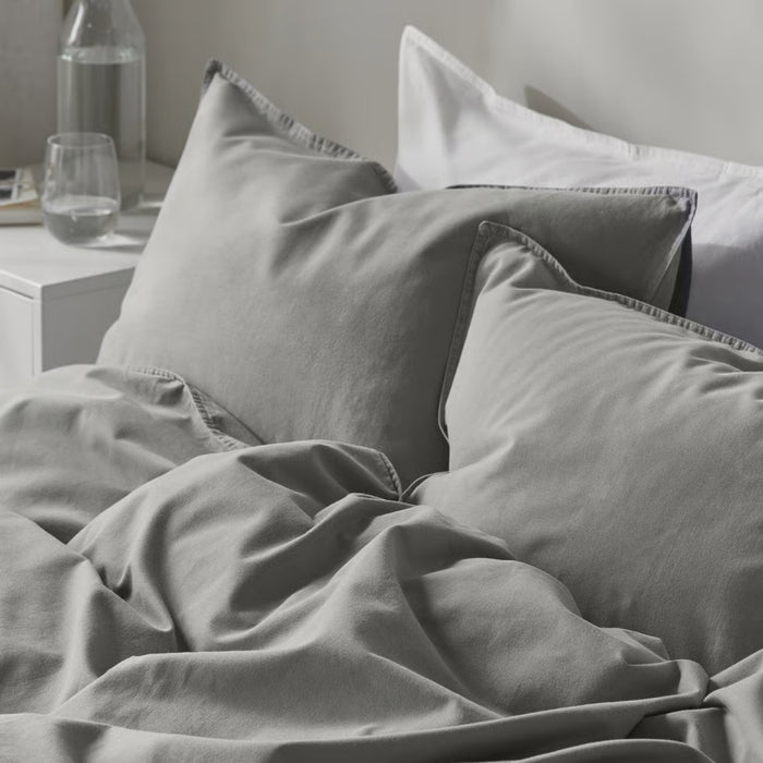 IKEA ÄNGSLILJA Duvet cover and pillowcase, grey, 150x200/50x80 cm (59x79/20x31 ")
