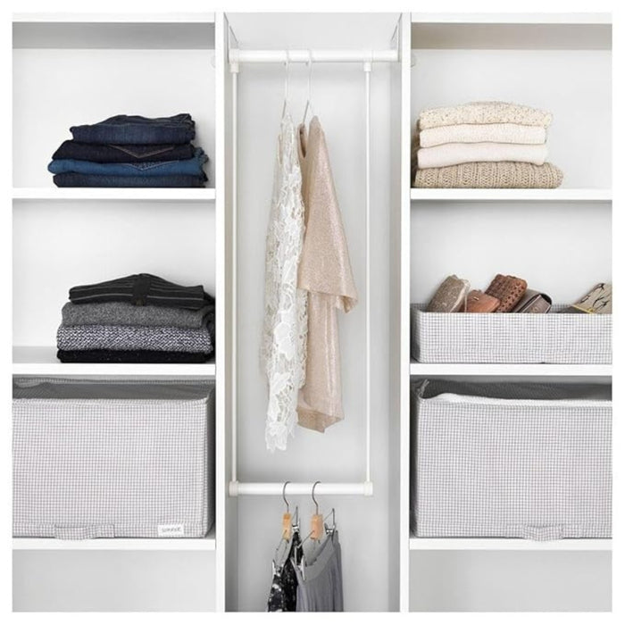 IKEA LÄTTHET & STAJLIG Wardrobe Set: 60-100cm Adjustable Rail & 5-Pack Hangers