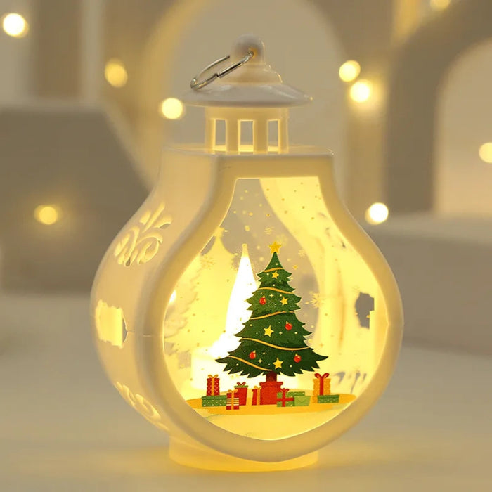 Digital Shoppy LED Christmas Candle Lamp, White Shell Tree Ornament - Decorative Light