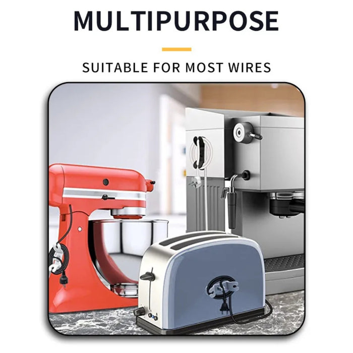 Red mixer and blue toaster with text 'Multipurpose, suitable for most wires' on a white background.