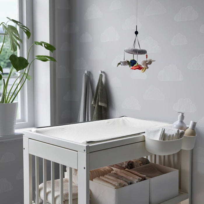 IKEA VÄDRA Babycare Set: Padded Changing Mat & Soft Protective White Cover (48x74cm)