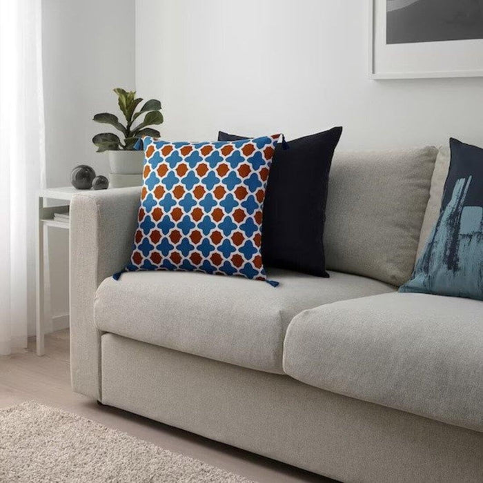 IKEA Home Comfort Set - HAMPPALM Waterproof Mattress Protector (160x200 cm, Grey) & INGVEIG Geometric Cushion Cover
