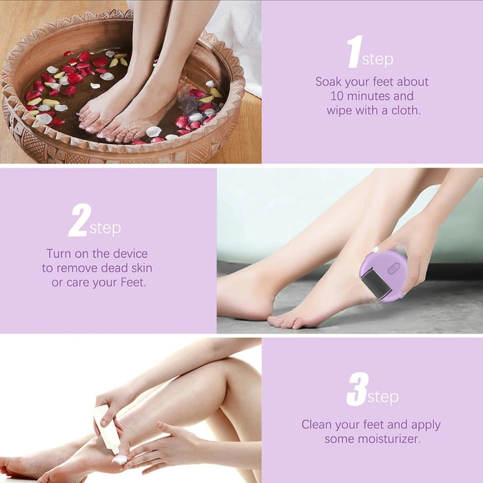 Digital Shoppy USB Charging Electric Foot Grinder – Waterproof Pedicure Tool - Purple
