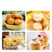Collage of various pastries including cream puffs, fruit tartlets, and cupcakes.