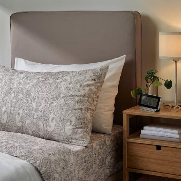 IKEA JÄTTEVALLMO Bedding Set: Paisley Flat Sheet (150x260cm) & Pillowcase (50x80 cm)
