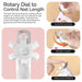 Rotary dial tool for controlling nail length with usage instructions and images.