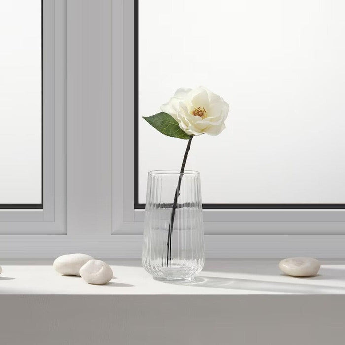 IKEA SMYCKA Artificial Flower Caladium 72 cm with SMYCKA Artificial Flower White Camellia 28 cm Pack of 1 — Tropical & Elegant Floral Combo