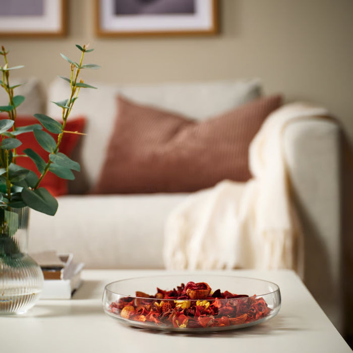 IKEA ARBETE Decorative bowl, orange35 cm (13 ¾ ")  with  FRÖFINK Scented potpourri, Peach orange, 60 g