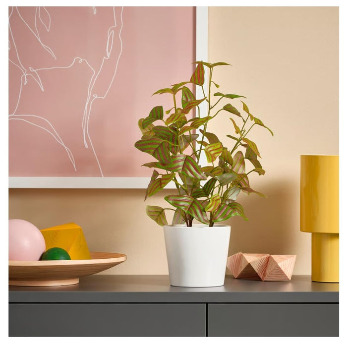 IKEA Artificial Plant Set - FEJKA Butterfly plant, 9 cm & BUSKVERK Grey Plant Pot (9 cm)