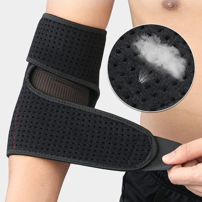Digital Shoppy Breathable Elbow Support Sleeve – Adjustable Winding Strap - Black