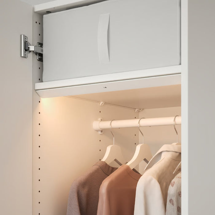 IKEA ÖVERSIDAN LED lighting strip mounted inside wardrobe
