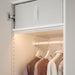 IKEA ÖVERSIDAN LED lighting strip mounted inside wardrobe