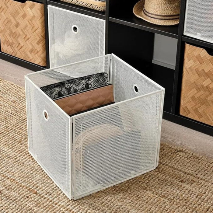 IKEA Workspace Organization Set: ELLOVEN Monitor Stand with Drawer & DRÖNJÖNS  33x37x33 cm Mesh Storage Box