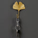 Gold ginkgo leaf hook – decorative wall hanger with rounded tip for coats or keys