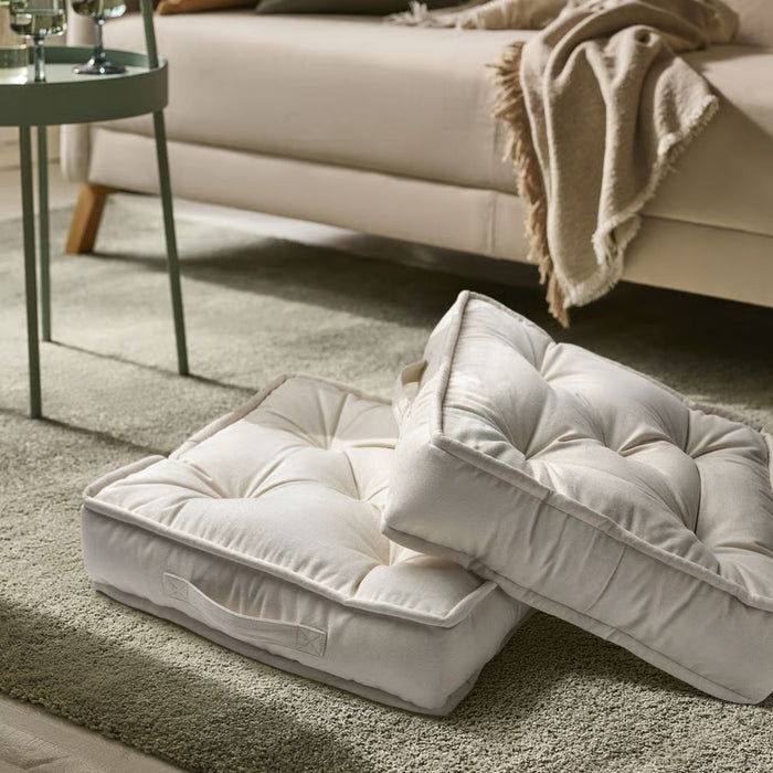 IKEA GURLI Floor cushion, unbleached, 45x45x10 cm (18x18x4 ")