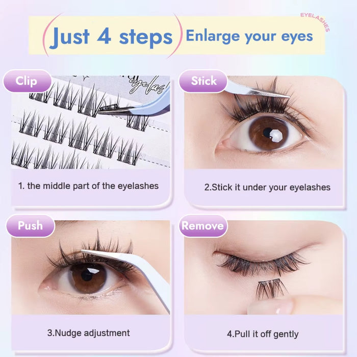 Digital Shoppy UWN Factory Direct Sale Pre-glued Lashes Wholesale Animal Mini Pack C Curl Thick Diy Bqi Eyelash Self Adhesive Lashes Segments Natural
