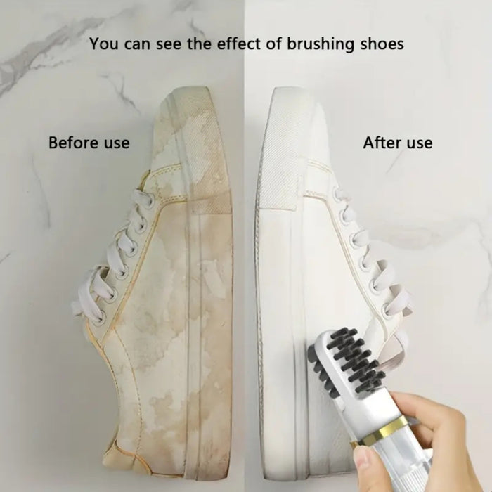 Digital Shoppy 2-in-1 Travel Shoe Brush – Liquid Press Cleaner, Dual-Sided
