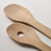Two wooden spoons on a light gray background