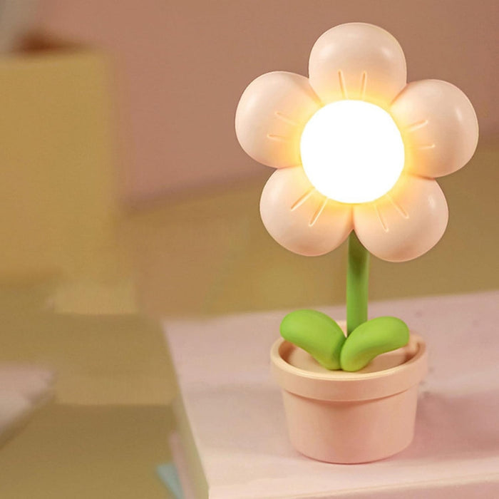 Digital Shoppy Mini Flower Night Lamp, Pink - Cute Bedside & Ambient Decor Light
