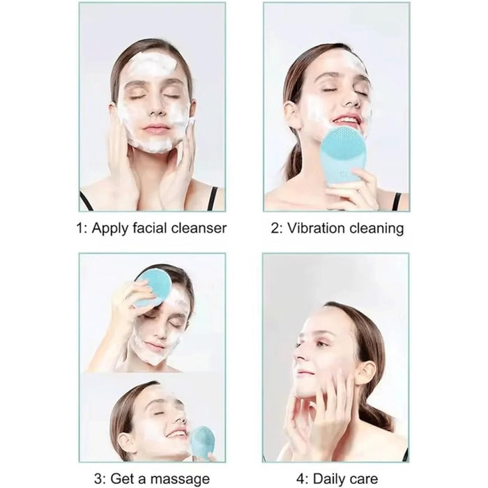 Digital Shoppy Beige Electric Face Cleanser – Makeup Remover & Massage Tool