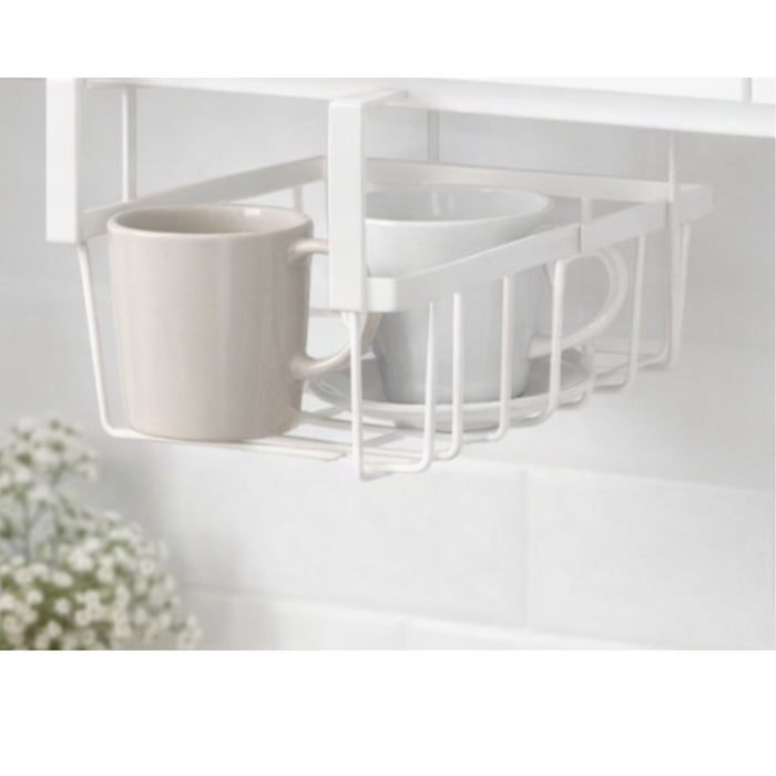 IKEA Coffee Station Set: Space-Saving Under-Shelf Basket with Modern VÄRDERA Cup and Rustic DINERA Stoneware Mug