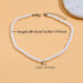 Digital Shoppy peach heart necklace – pearl necklace with hexagonal gold bead, 38 + 5 cm length, 1.2 cm charm size

