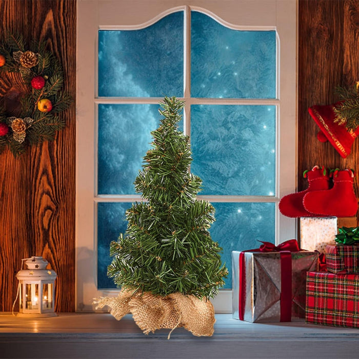 Digital Shoppy Mini Christmas Tree – 20cm Green with Linen Base