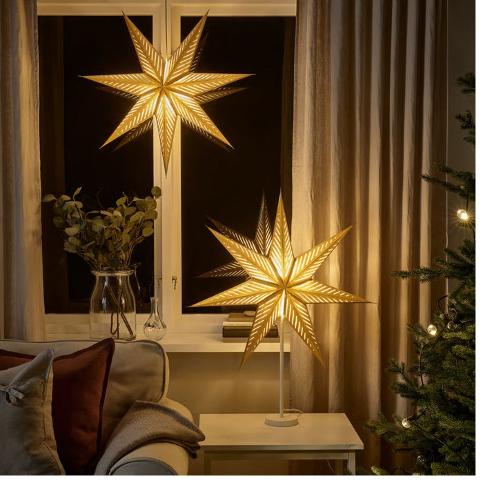 IKEA STRÅLA Lamp shade, brass-colour/stripe, 70 cm (28 ")