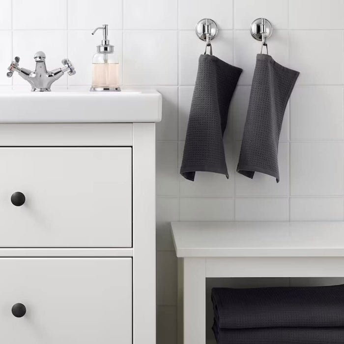 IKEA Home Essentials Set - VECKLARFLY Venetian Blind (140x155 cm, White) & SALVIKEN Textured Washcloths (2-Pack, Anthracite)