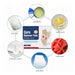 Corn remover pads with ingredients displayed around it on a white background