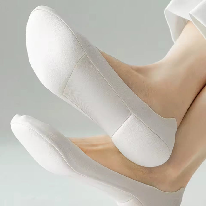 Digital Shoppy Ultra Low Cut Liner Socks — White | Invisible Non‑Slip Comfort for Flats & Summer