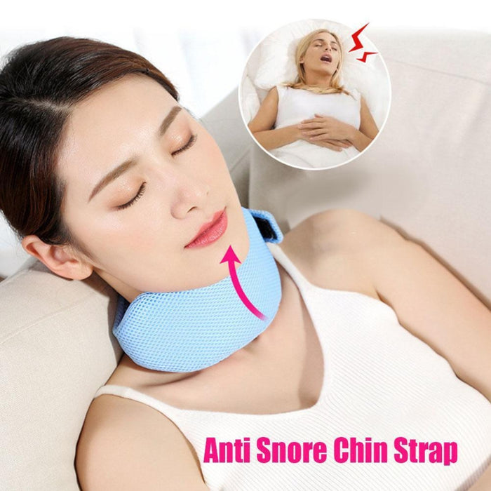 Digital Shoppy Anti-Snoring Chin Strap, Blue – Breathable Neck Support