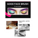 Advertisement for 'Good Face Brush' with eye makeup and crafting process images.