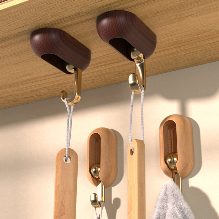 Heavy-duty brown sticky hooks that hold securely without damaging your walls