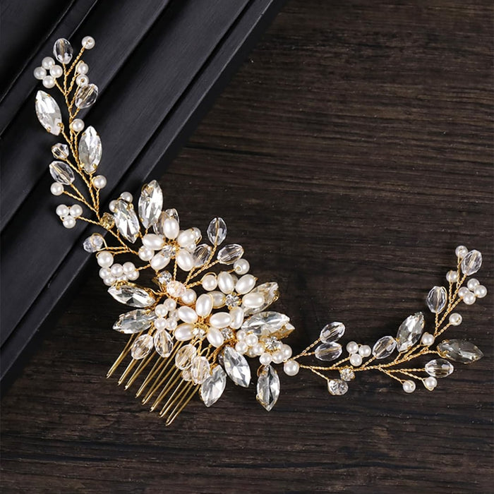 Digital Shoppy Silver Bridal Hair Comb – Handmade Diamond-Studded Headpiece