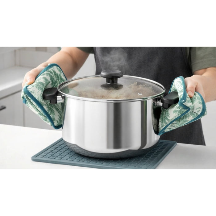 IKEA Cooking Set: 10L MIDDAGSMAT Stockpot & Patterned SILVERPOPPEL Pot Holders