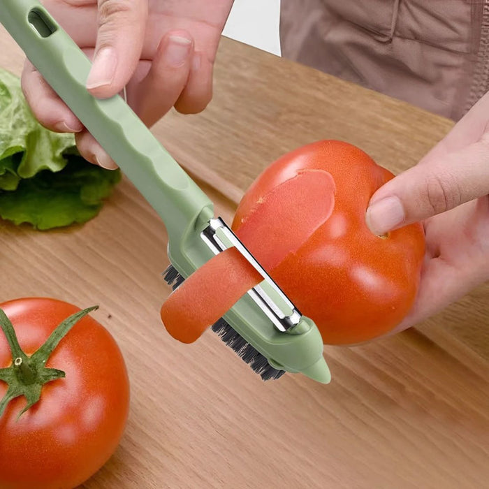 Digital Shoppy Kitchen Fruit Peeler with Cleaning Brush – Green